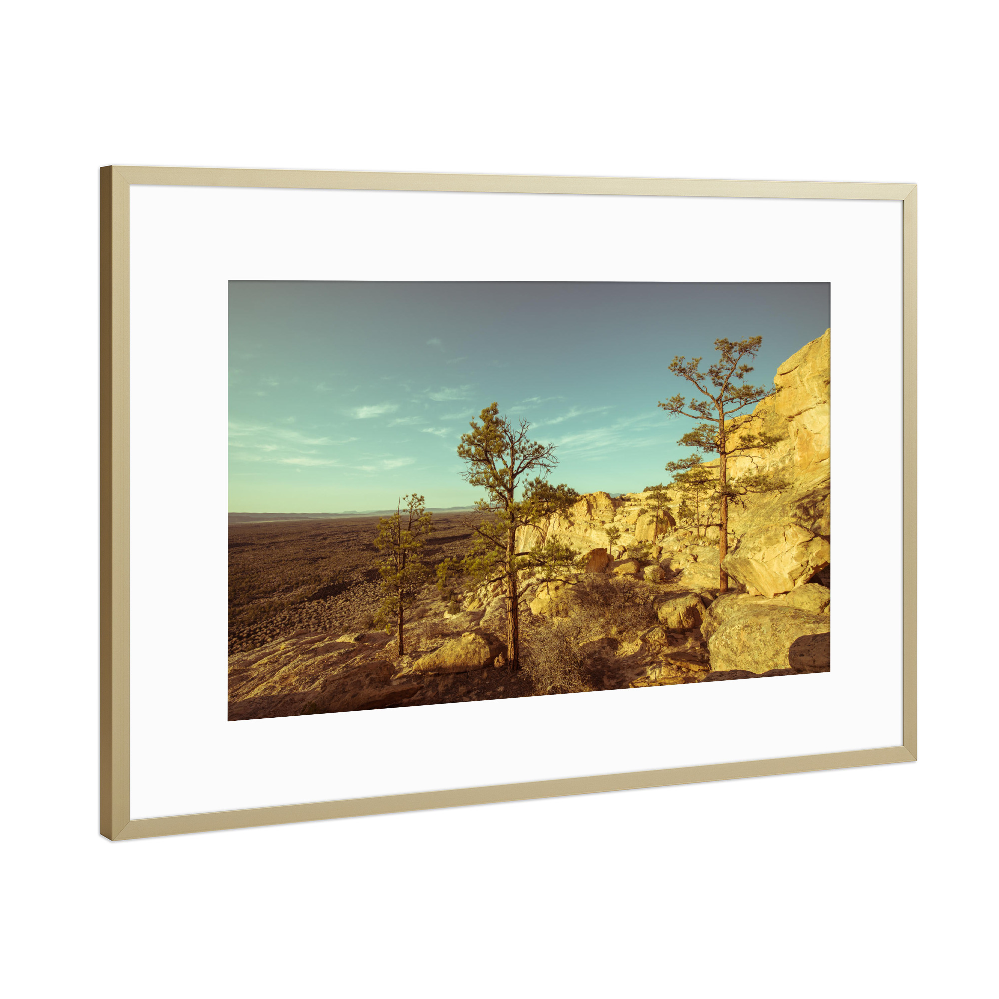 Poster mit Rahmen Gold "New Mexico" artboxONE - Reise / Länder - Neumexiko,Usa,Sandstein,Mexiko