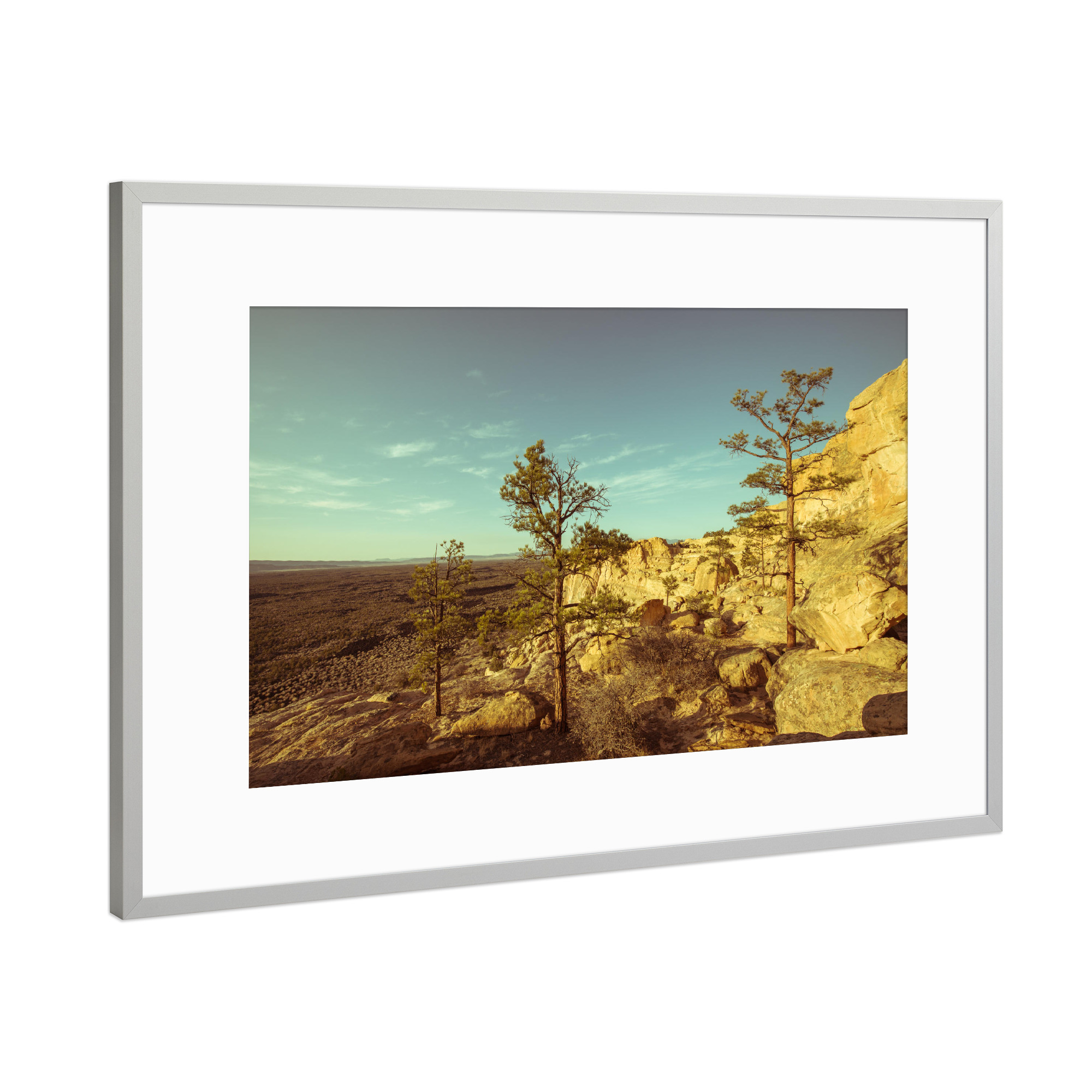 Poster mit Rahmen Silber "New Mexico" artboxONE - Reise / Länder - Neumexiko,Usa,Sandstein,Mexiko