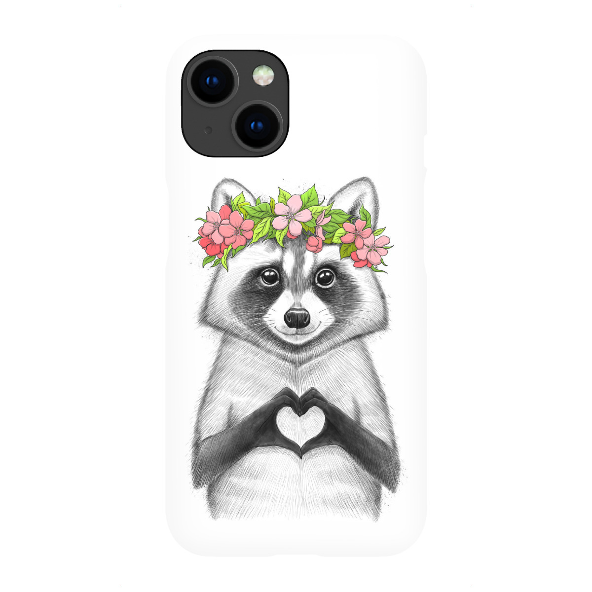 iPhone "Raccoon girl with heart" Premium-Case Handyhülle artboxONE
