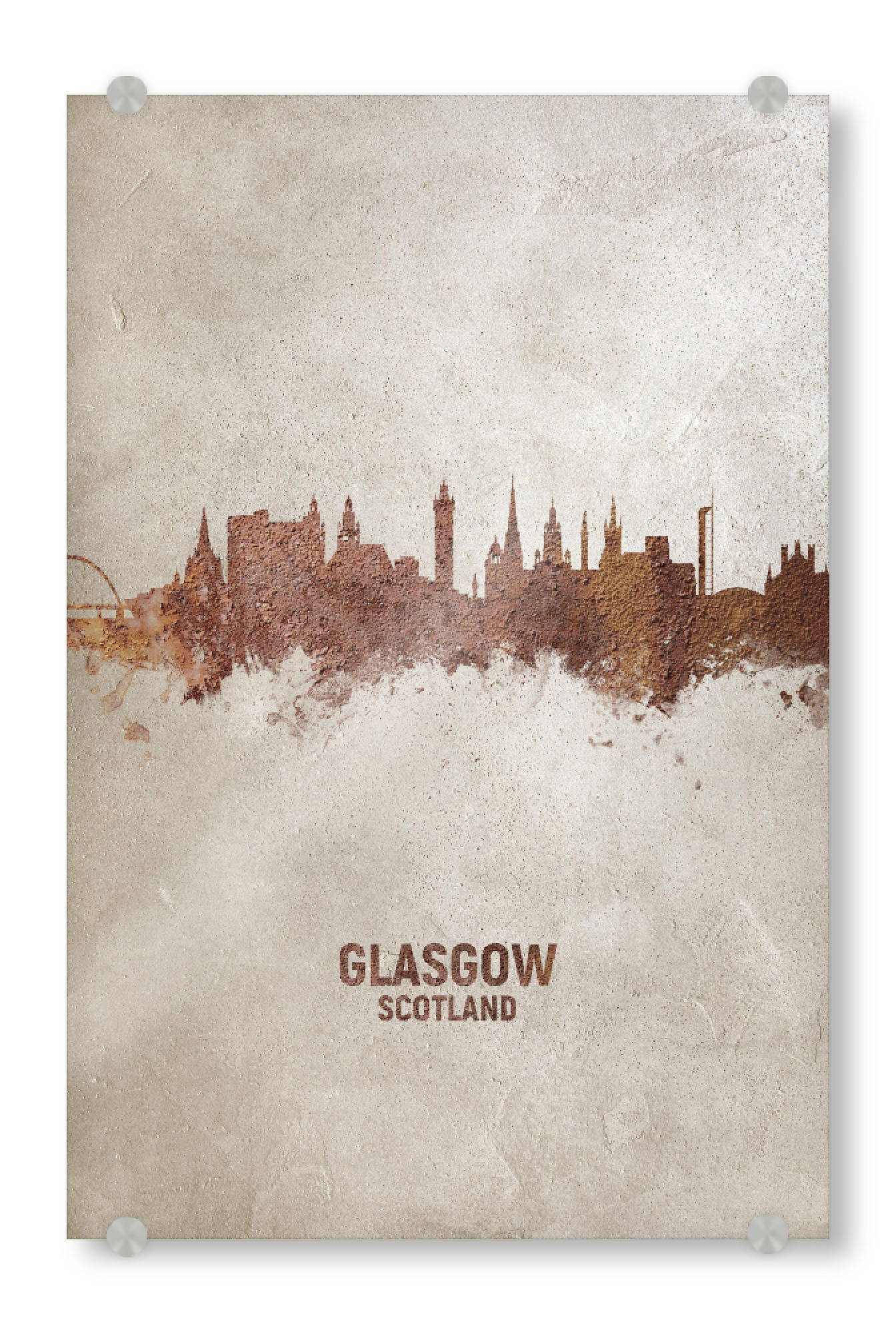 Acrylglasbild "Glasgow Scotland Rusty Skyline" artboxONE - Städte - Glasgow,Glasgow skyline,Rust