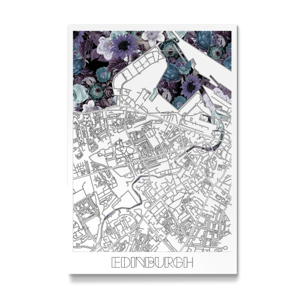 Galerie-Print "Edinburgh city map floral" 30x20 cm artboxONE
