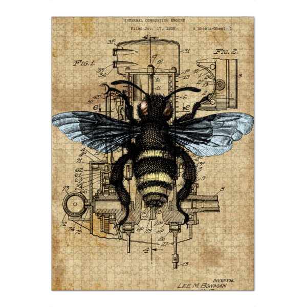 Puzzle Ravensburger "Steampunk Honigbiene" artboxONE - Tiere - Honigbiene,Biene,Insekten,Tier,Steampunk,Entwurf,Patent - Bild honigbiene