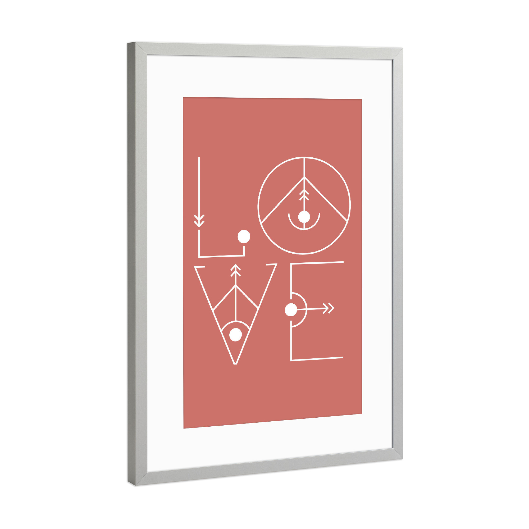 Poster mit Rahmen Silber "LOVE - hummer" artboxONE - Typografie,Liebe