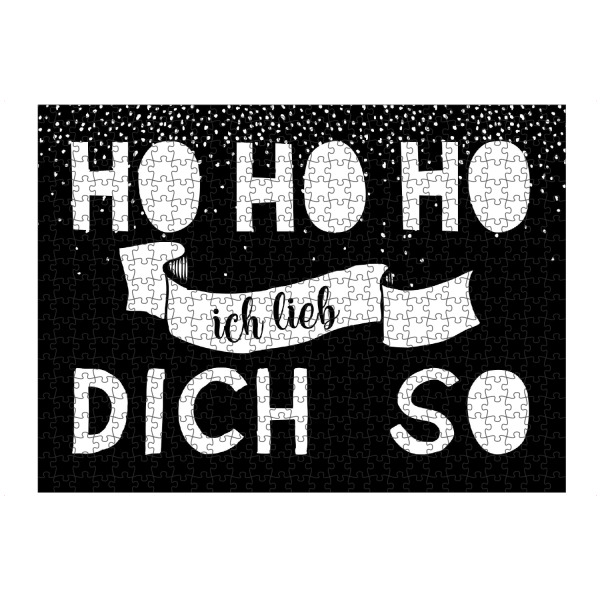 artboxONE Puzzle "Ho ho ho ich lieb dich so schwarz" artboxONE - Schwarzweiß,Weihnachten