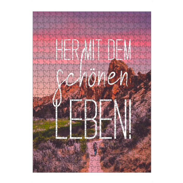 Puzzle Ravensburger "Her mit dem schönen Leben!" artboxONE - Typografie,Menschen,Schwarzweiß