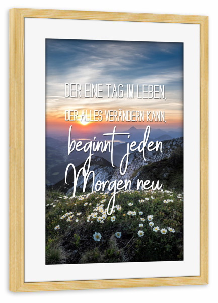 Poster mit Rahmen kiefer "Im Leben" artboxONE - Typografie,Menschen