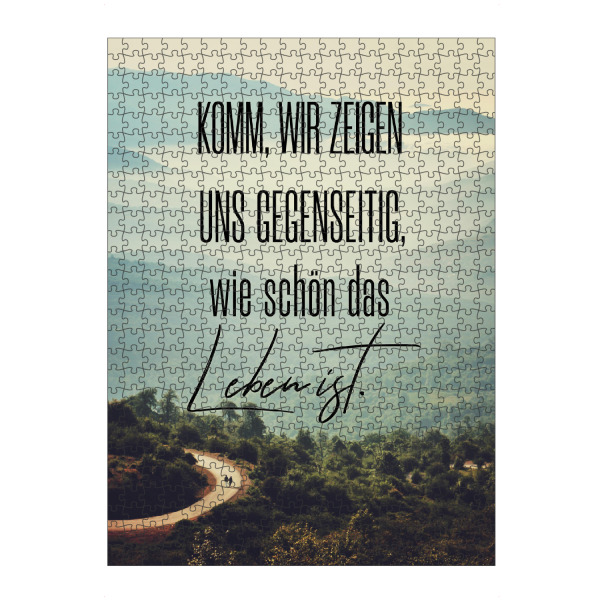 Puzzle Ravensburger "Komm, wir zeigen uns gegenseitig" artboxONE - Typografie,Menschen,Schwarzweiß