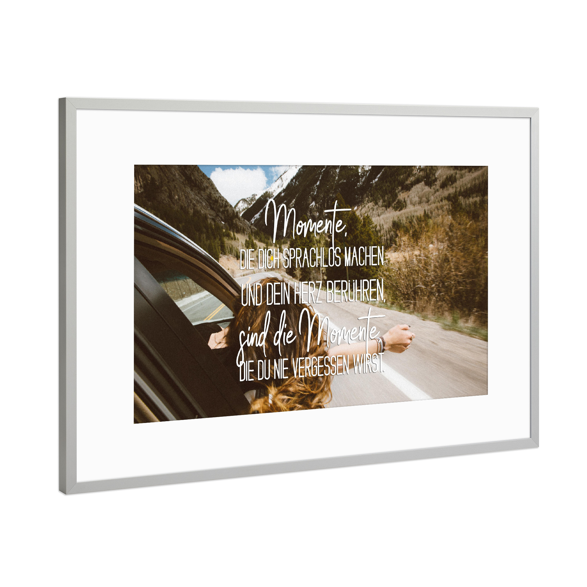 Poster mit Rahmen Silber "Sprachlos" artboxONE - Typografie,Menschen