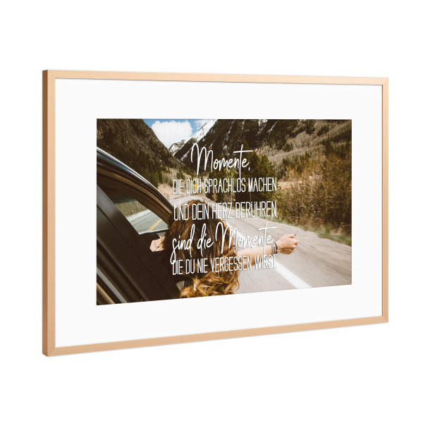 Poster mit Rahmen Kupfer "Sprachlos" artboxONE - Typografie,Menschen
