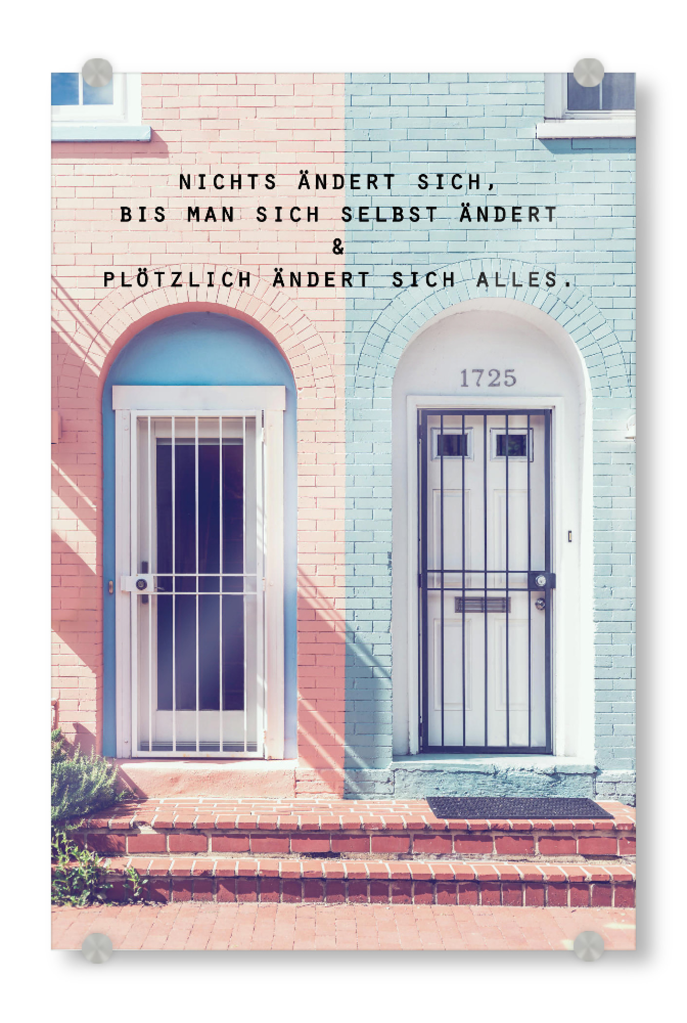 Acrylglasbild "Plötzlich ändert sich alles" artboxONE - Typografie