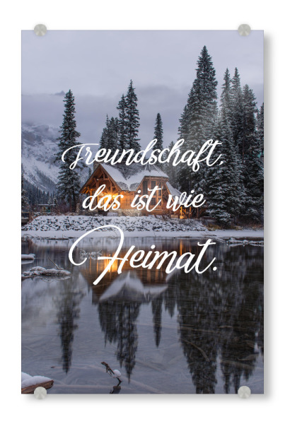 Acrylglasbild "Wie Heimat" artboxONE - Typografie,Menschen,Schwarzweiß