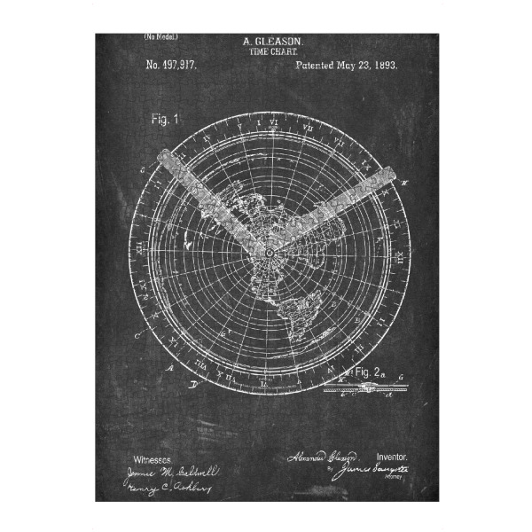 Puzzle Ravensburger "Reise - Zeitzonenkarte (Tafel)" artboxONE - Reise,Schwarzweiß