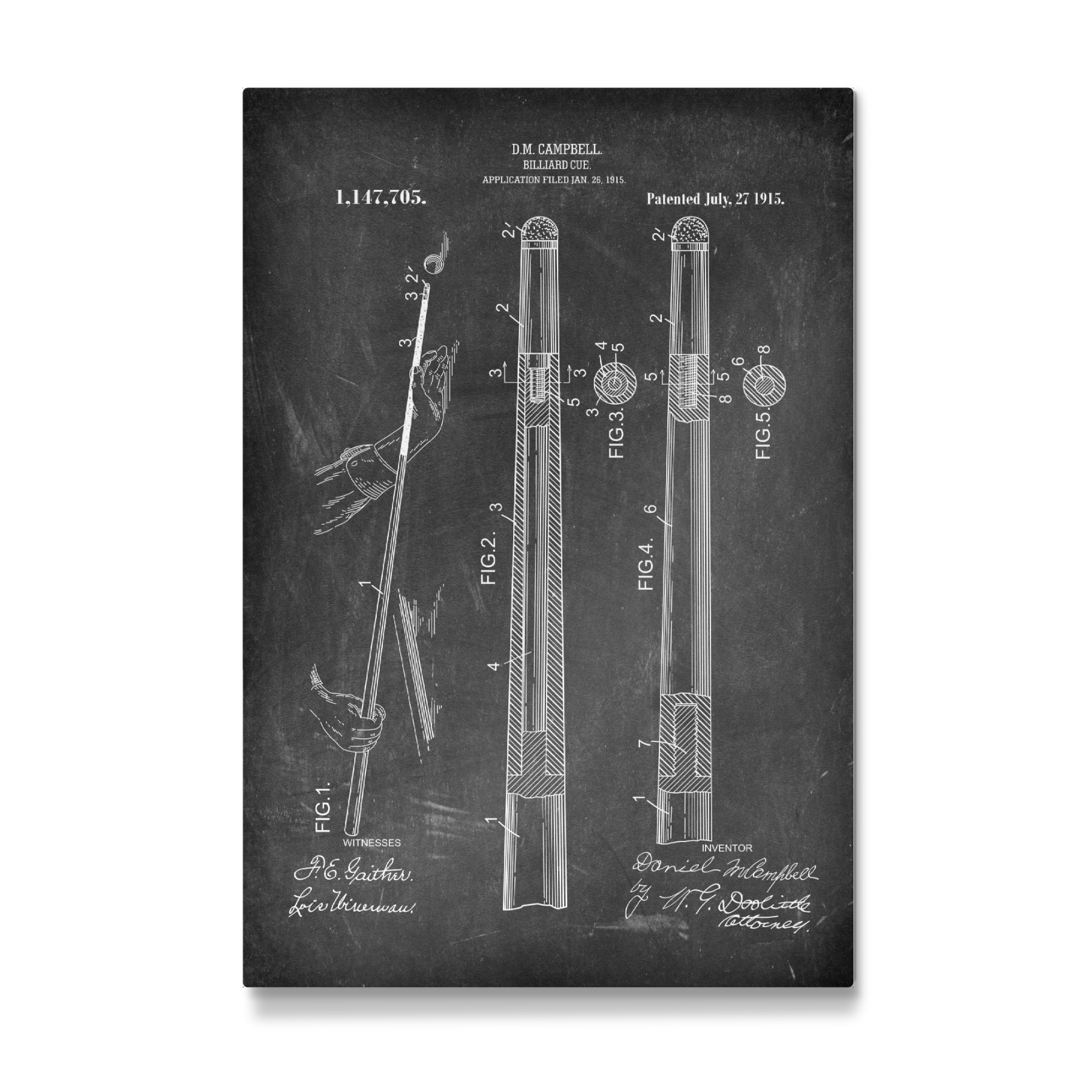 Galerie-Print "Billard Queue Patent (Tafel)" 30x20 cm artboxONE