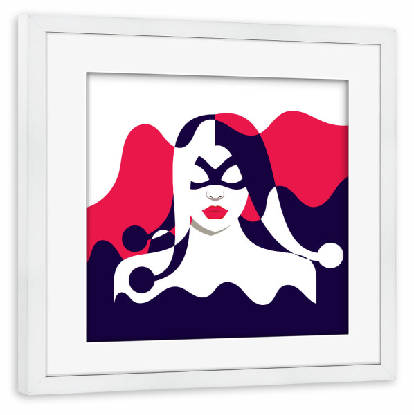 Poster mit Rahmen weiß "Harley" artboxONE - Comic - Woman,Fashion,Lady