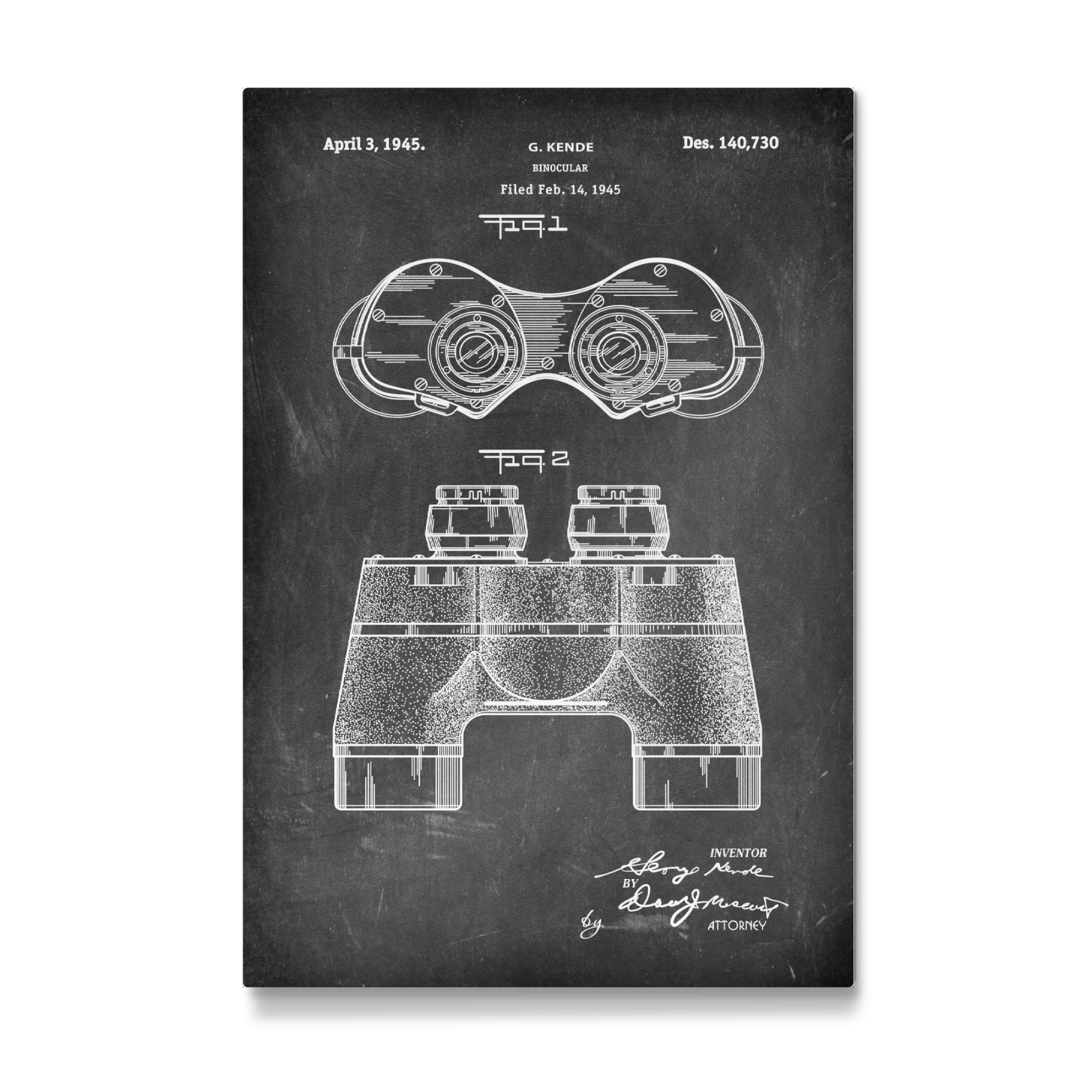 Galerie-Print "Fernglas Entwurf (Tafel)" 75x50 cm artboxONE