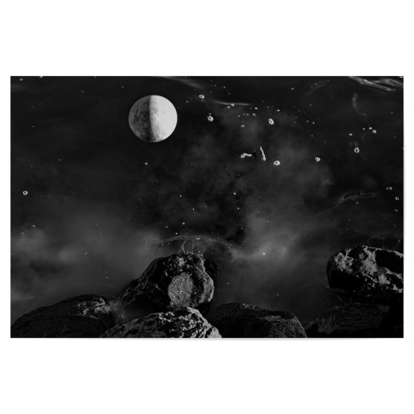 Poster 30x20 cm "Universum" artboxONE - Abstrakt,Schwarzweiß - Universum,Mond,Galaxy,Universium,Weltall,Sterne,Astronomie
