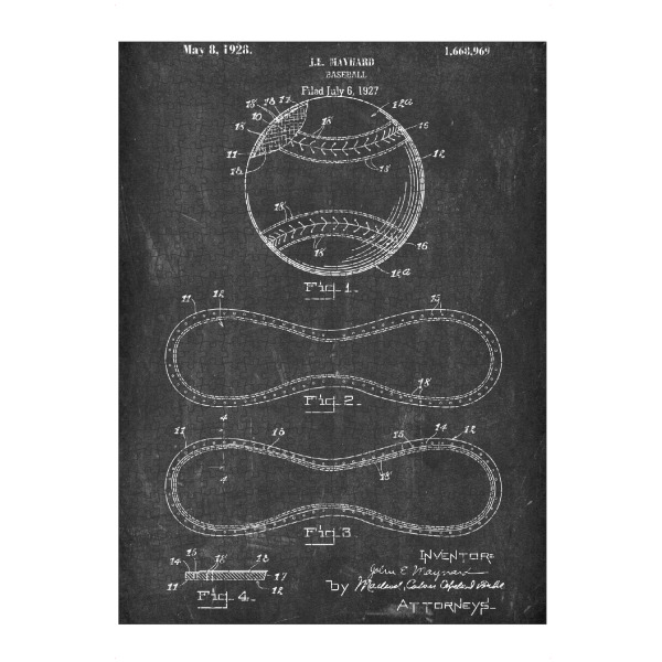 Puzzle Ravensburger "Baseball Patent II (Tafel)" artboxONE - Schwarzweiß,Sport