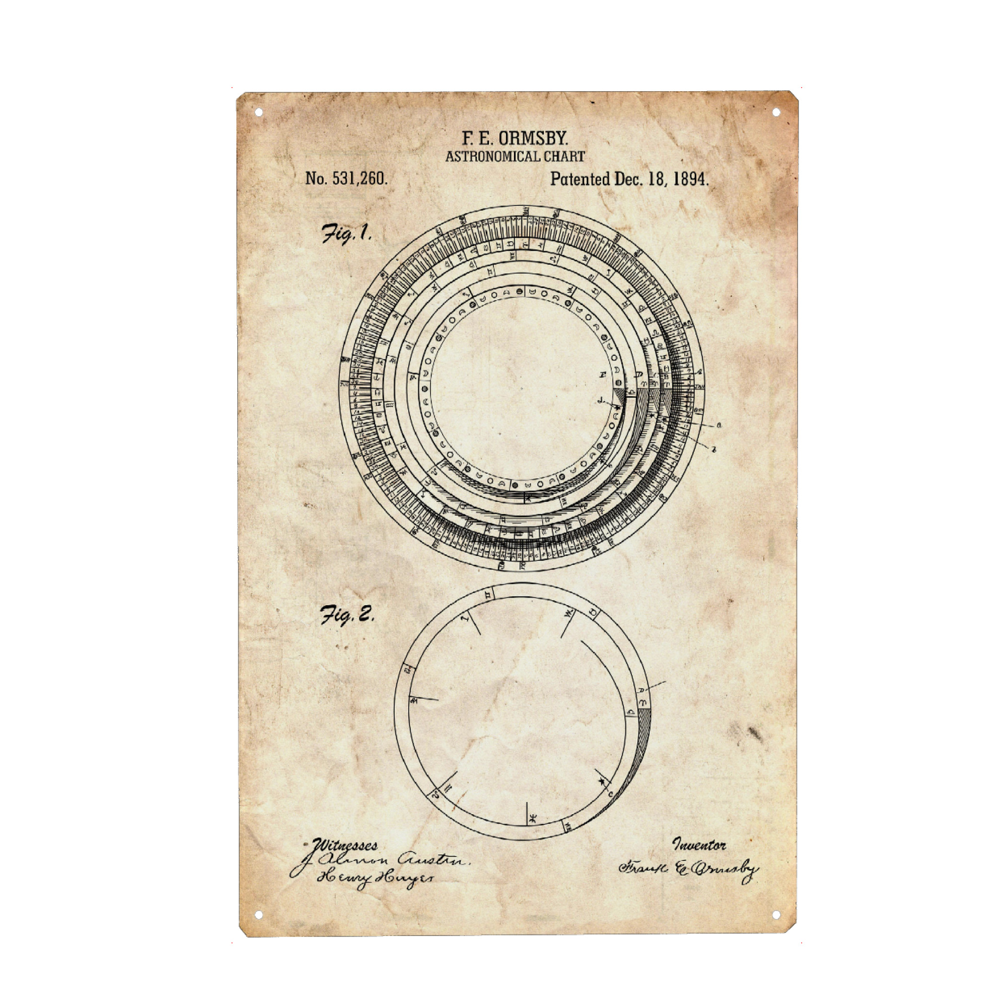 Metall Poster "Astronomie IV (Antik)" artboxONE - Galaxy