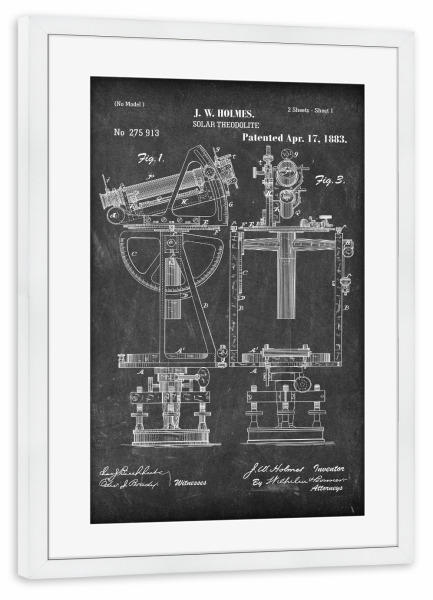 Poster mit Rahmen weiß "Astronomie III (Tafel)" artboxONE - Schwarzweiß,Galaxy