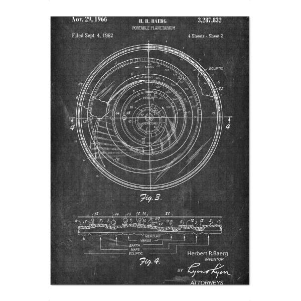 Puzzle Ravensburger "Astronomie: Planetarium (Tafel)" artboxONE - Schwarzweiß,Galaxy