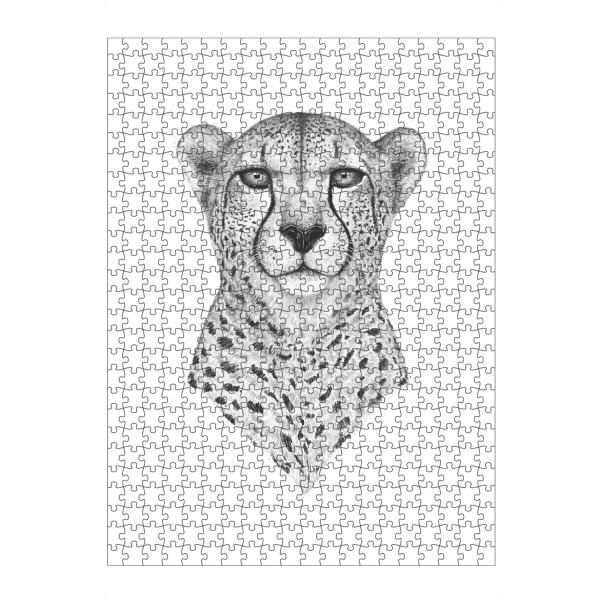Puzzle Ravensburger "The Cheetah" artboxONE - Tiere,Schwarzweiß - Cheetah,Cat,Black and white,Leopard - Bild cheetah