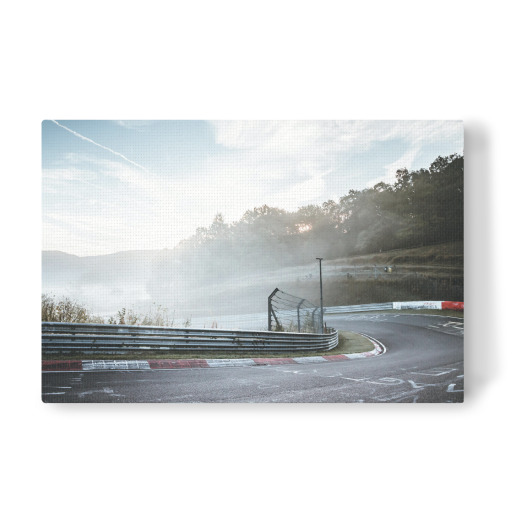 The racetrack in the autumn fog