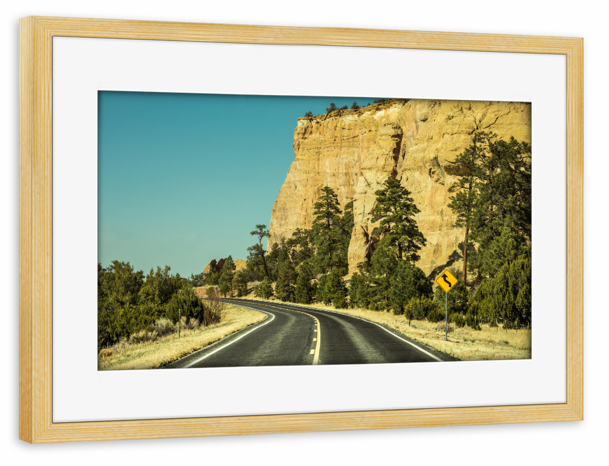 Poster mit Rahmen kiefer "USA Road Trip" artboxONE - Reise - Road trip,Usa,Amerika