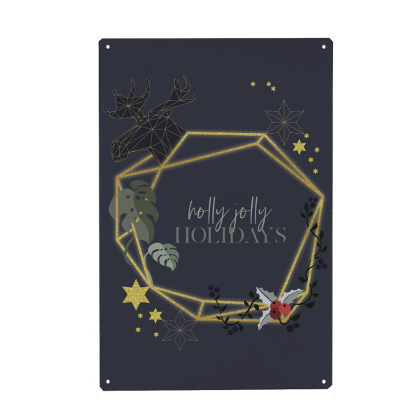 Metall Poster "Weihnachtskranz" artboxONE - Weihnachten