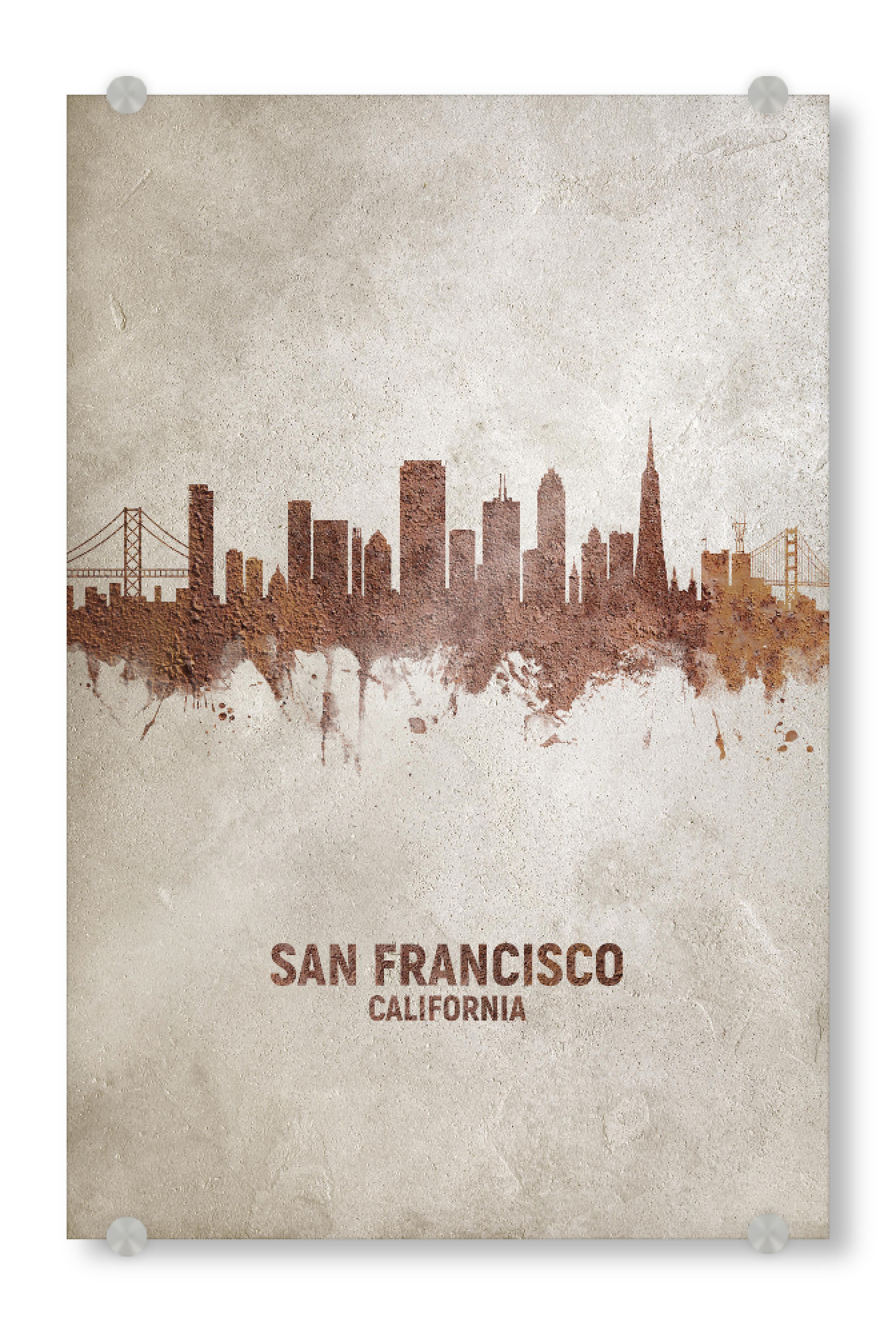 Acrylglasbild "San Francisco Rusty Skyline" artboxONE - Städte / San Francisco - San francisco,San francisco skyline,Rust