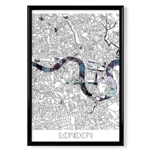 London city map floral