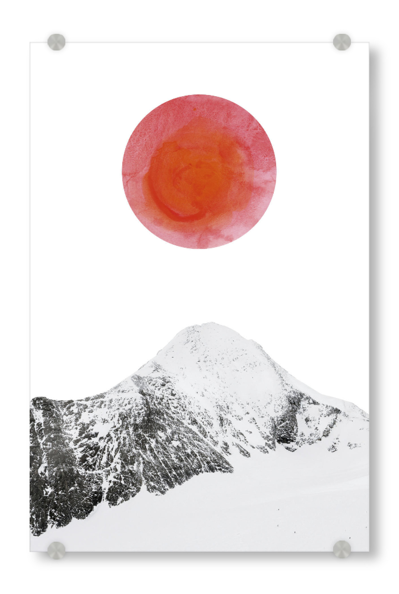 Acrylglasbild "Sonnenuntergang überm Berg" artboxONE - Natur,Schwarzweiß,Fiktion