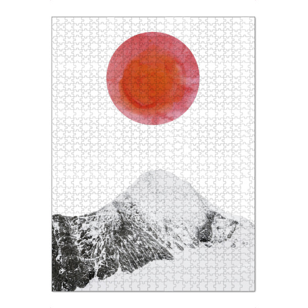 Puzzle Ravensburger "Sonnenuntergang überm Berg" artboxONE - Natur,Schwarzweiß,Fiktion