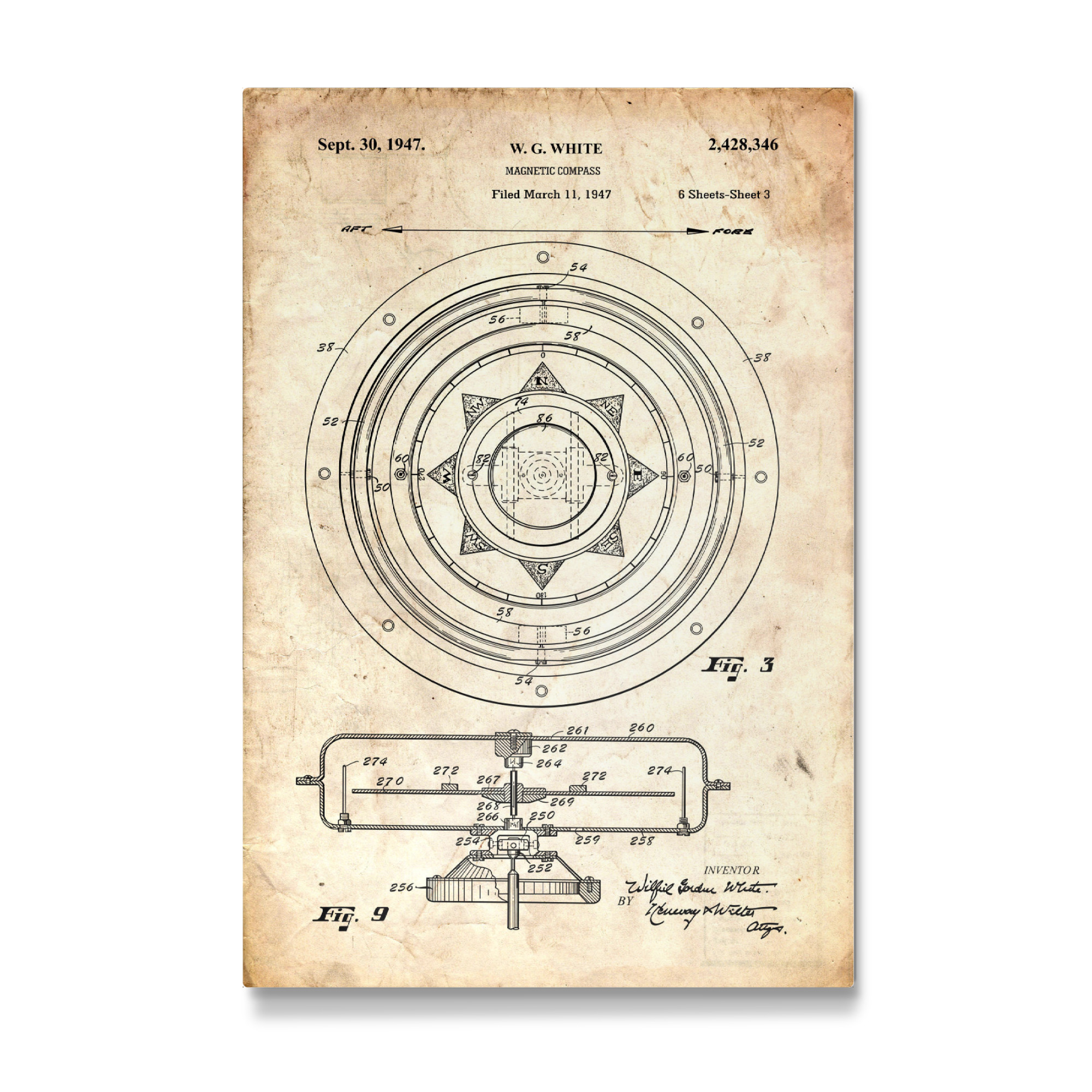 Galerie-Print "Magnetischer Kompass (Antik)" 30x20 cm artboxONE