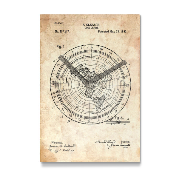 Galerie-Print "Reise - Zeitzonenkarte (Antik)" 30x20 cm artboxONE