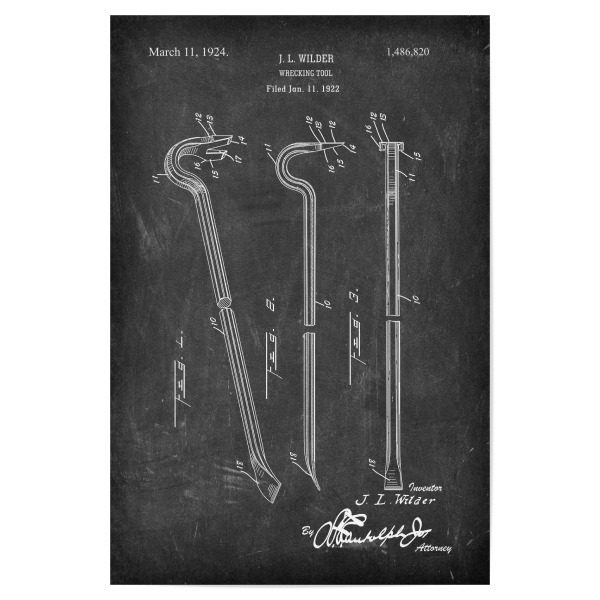 Poster "Brechstange Patent (Tafel)" artboxONE - Schwarzweiß,Für Papa