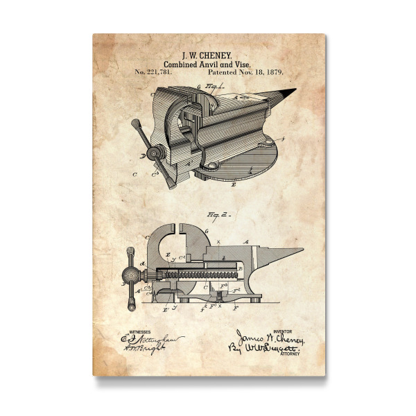 Galerie-Print "Schraubstock Patent (Antik)" 30x20 cm artboxONE