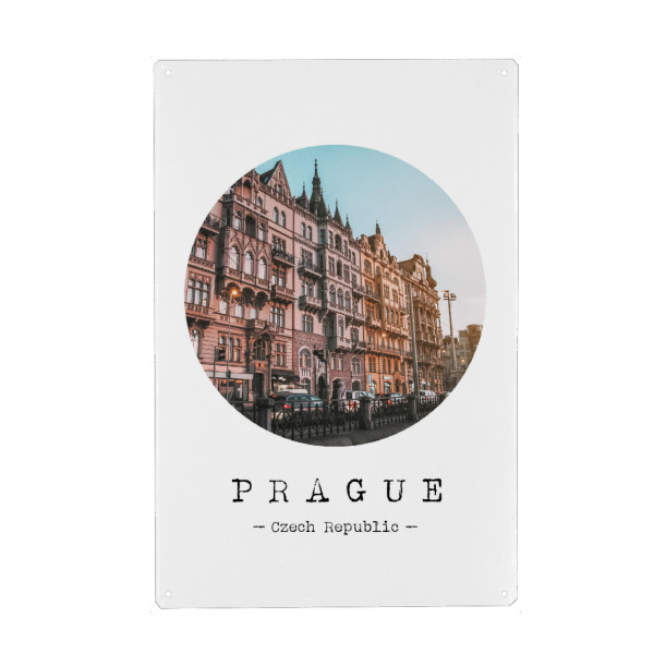 Holzbild "Colourful Prague" artboxONE - Städte - Travel,Europe,Old town,Architecture,Street