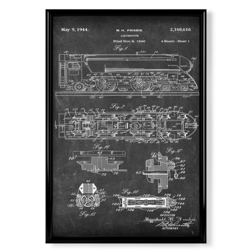 Vintage Lokomotive (Tafel)