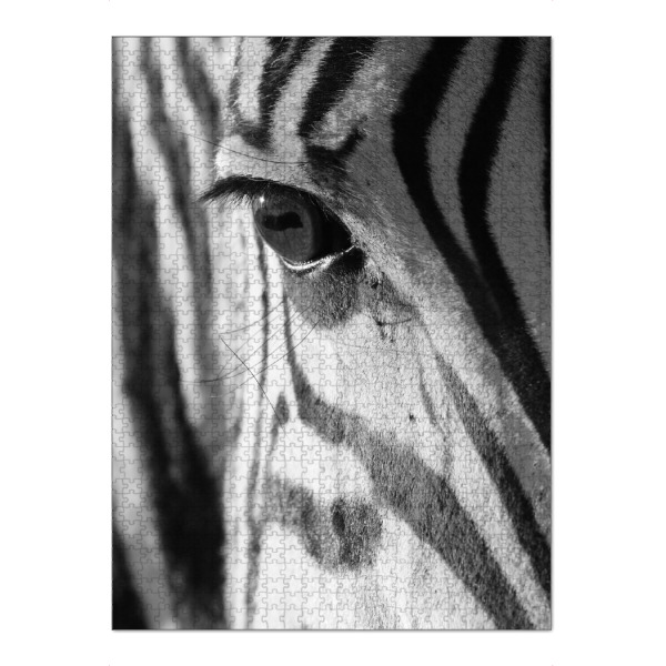 Puzzle Ravensburger "Ein scharfer Blick" artboxONE - Tiere,Schwarzweiß,Reise / Afrika - Zebra,Auge,Nahaufnahme - Bild zebra