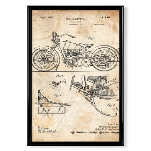 Retro Motorrad patent (Antik)