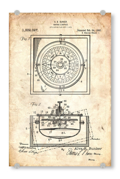 Acrylglasbild "Nautischer Kompass (Antik)" artboxONE - Reise,Reise / Strand und Meer
