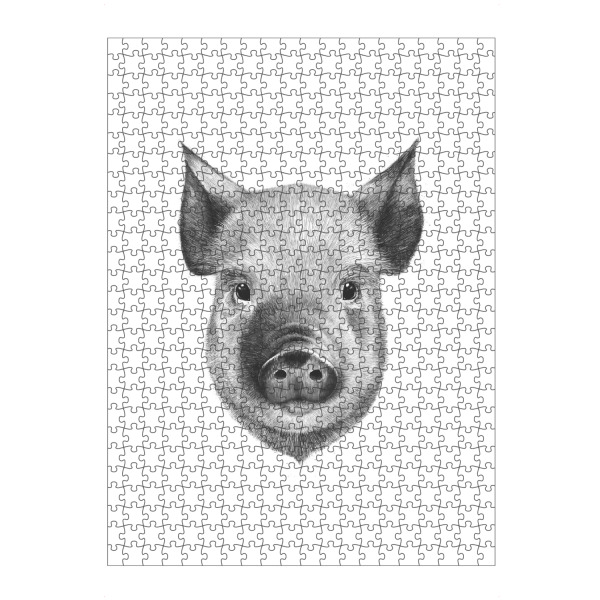 artboxONE Puzzle "Pig boy" artboxONE - Tiere,Schwarzweiß - Pig,Black and white,Cute,Graphic - Bild pig