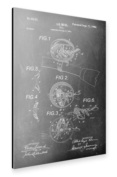 Alu-Dibond "Fahrradklingel (Tafel)" 30x20 cm artboxONE