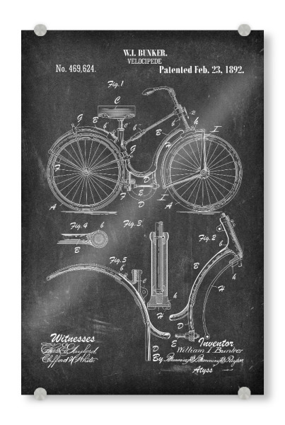 Acrylglasbild "Vintage Fahrrad IV (Tafel)" artboxONE - Reise,Schwarzweiß,Streetart,Sport