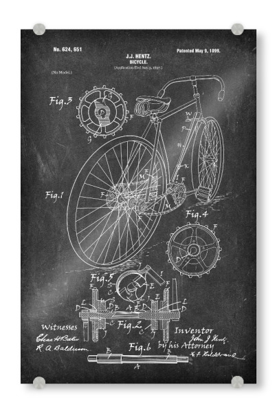 Acrylglasbild "Vintage Fahrrad II (Tafel)" artboxONE - Reise,Schwarzweiß,Streetart,Sport
