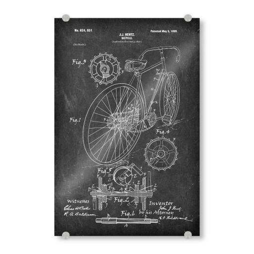 Vintage Fahrrad IV (Tafel) als Acrylglasbild bei artboxONE Fahrrad Line Art Strichzeichnung als Poster bei artboxONE