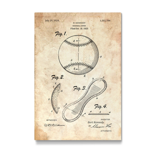 Galerie-Print "Baseball Patent (Antik)" 30x20 cm artboxONE