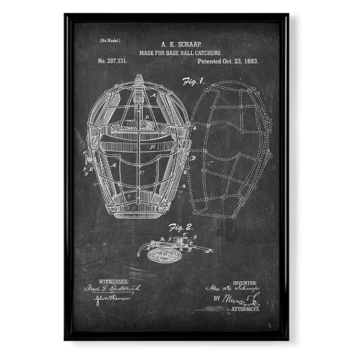 Baseball - Maske Patent (Tafel)