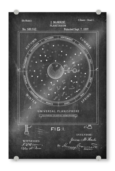 Acrylglasbild "Astronomie: Planetarium II (Tafel)" artboxONE - Schwarzweiß,Galaxy