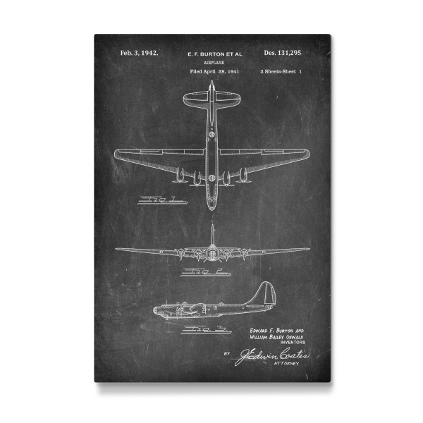 Galerie-Print "Retro Flugzeug Patent - Tafel" 30x20 cm artboxONE